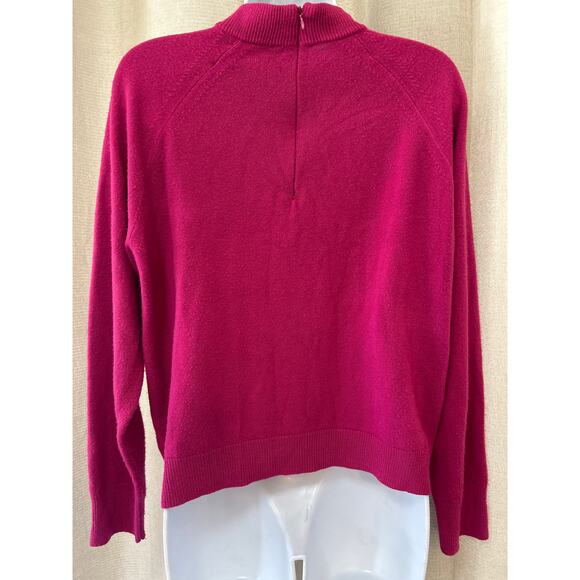 Debbie Morgan Hot Pink Cardigan Sweater Pullover Petite Large - Picture 4 of 6